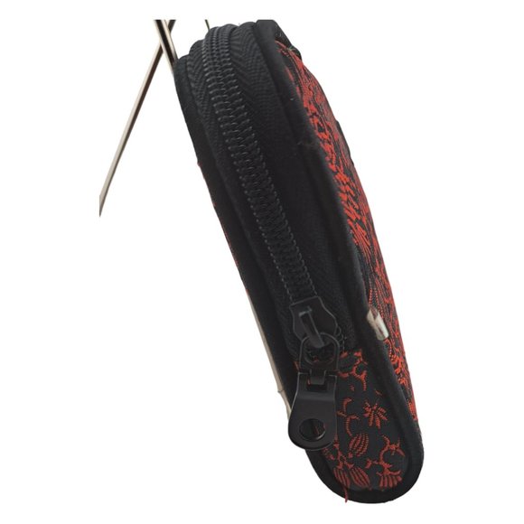 Modella Cosmetic Makeup Bag Red  Black Accessory Mandarin Case Fashion Travel - Picture 4 of 5